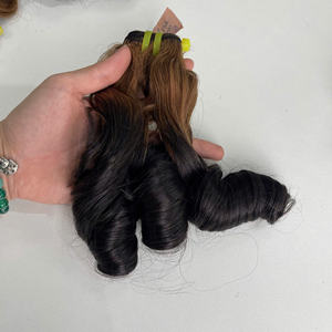 Cheveux humains naturels de luxe, bouclés, ombrés marron, vente en gros, cheveux humains bruts de haute qualité, 100% cheveux humains - Product Image 2