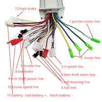 Contrôleur sans balais pour vélo électrique et trottinette électrique 36V/48V 350W, double mode (avec capteur/sans capteur)
