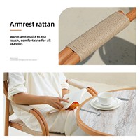 Outdoor Rattan-Gartenmöbel-Set im Chinesischen Stil Multifunktionale Esstische und Stühle für Innenhof, Terrasse und Balkon