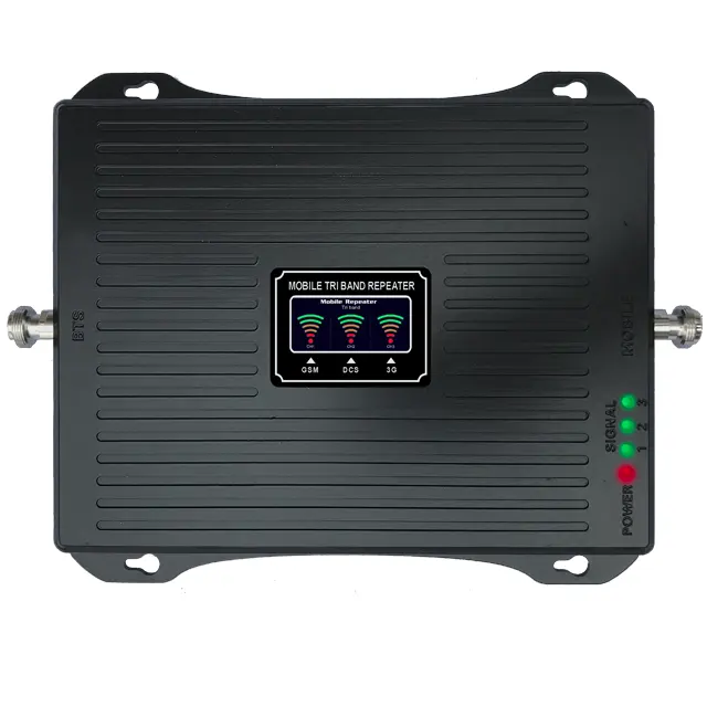 High Power GSM/DCS/WCDMA 900/1800/2100 Mhz Signal Amplifier Booster 80dB 234G Tri Band Mobile Signal Repeater