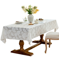 Nouvelle Nappe Rectangulaire de Luxe en Polyester Anti-Poussière, Motif Ginkgo, pour la Maison, la Salle à Manger et la Table Basse