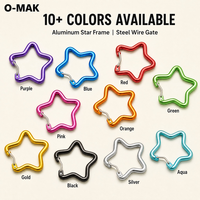 Mosquetón de Aleación de Aluminio en Forma de Estrella de Cinco Puntas para Llavero / Colgante de Bolso / Tirador de Cremallera, 21 Colores, Personalización OEM