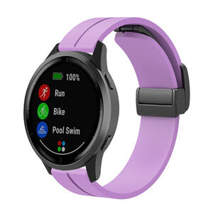 Coolyep vente en gros 20mm 22mm pliant carré boucle magnétique bracelet de montre en Silicone souple Compatible pour Samsung/<span class=keywords><strong>Huawei</strong></span>/Amazfit - Product Image 6