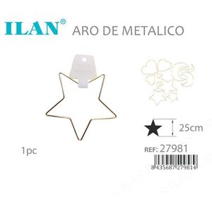 Anello Metallico Ilan Star 25cm, Accessorio Decorativo di Moda - Product Image 3