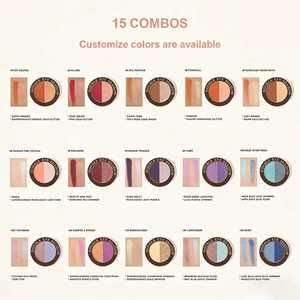 Palette de fards à paupières double DIY à marque privée, 15 couleurs scintillantes et mates, fournisseur de cosmétiques d'usine, vente chaude - Product Image 6