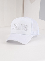 Cappello da Baseball Trucker Bianco con Ricamo 3D BRIDE, Traspirante, Casual, per Addio al Nubilato, Vendita all'Ingrosso