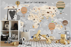 Revêtement mural personnalisé <span class=keywords><strong>en</strong></span> <span class=keywords><strong>3d</strong></span> pour enfant, motif dessin animé, cartes du monde - Product Image 6