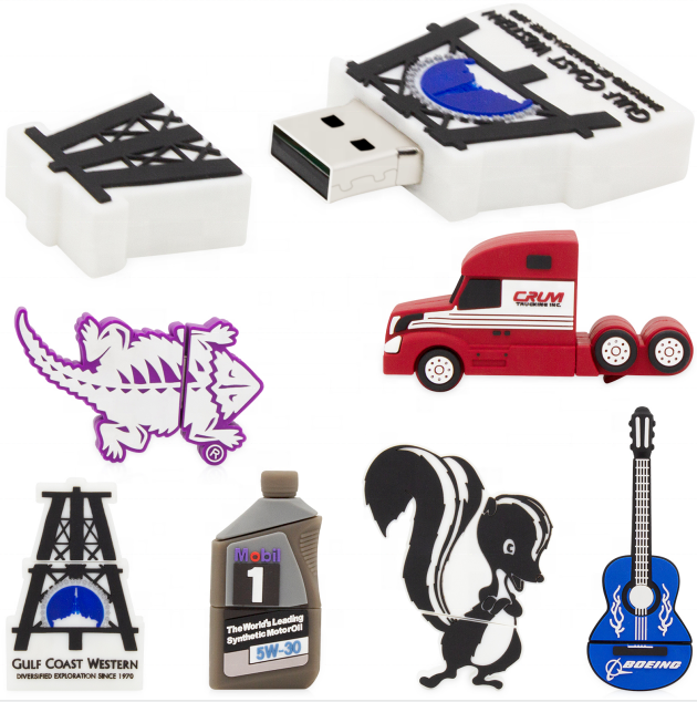New Design PVC Material Custom Logo Creative Pattern USB Flash Drives