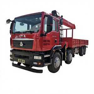 Grue montée sur camion SITRA 8x4, grue à bras télescopique hydraulique de 16 tonnes, 9 m, caisse de chargement, utilisée pour le levage et le transport d'objets lourds - Product Image 1