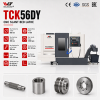 Centre de tournage CNC à banc incliné WOJIE TCK56DY A2-6 11kW 3500 tr/min avec convoyeur de copeaux automatique et contre-porteuse manuelle