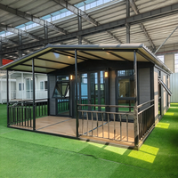 Maison conteneur préfabriquée postmoderne à double aile extensible et respirante, directement de l'usine, pour gîte, école ou atelier