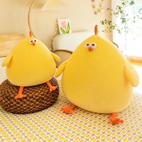 Boneka Ayam Angela Fun, Bantal Ayam Kuning Menggemaskan dengan Isian Kapas PP, Bantal Lembut untuk Dekorasi Ruang Tamu