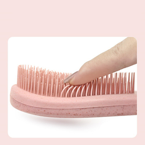 Benutzer definiertes Logo Umwelt freundlicher Weizens troh Matt Tragbarer breiter Zahnkamm Biologisch abbaubarer Haarstyling-Kamm für den Haarmassage-Kamm zu Hause - Product Image 4