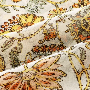 Spring Paisley Floral Print Scarf Lightweight Chiffon Neck <b>Wrap</b> Vintage Style <b>Shawl</b> for Women Multi-Colors - Product Image 5