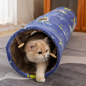 Grosir terowongan kucing bercahaya terowongan kucing dengan mainan gantung - Product Image 4