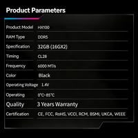 NWE BIWINRAM DDR5 HX100 16G * 2 mhz UDIMM NonECC A-die وحدة أصلية أصلية أصلية