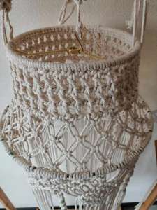 Modern Handmade Macrame <strong>Crochet</strong> Cotton Rope <strong>Lampshade</strong> for Table Lamp, Ceiling Lamp, Pendant Lamp - Product Image 2