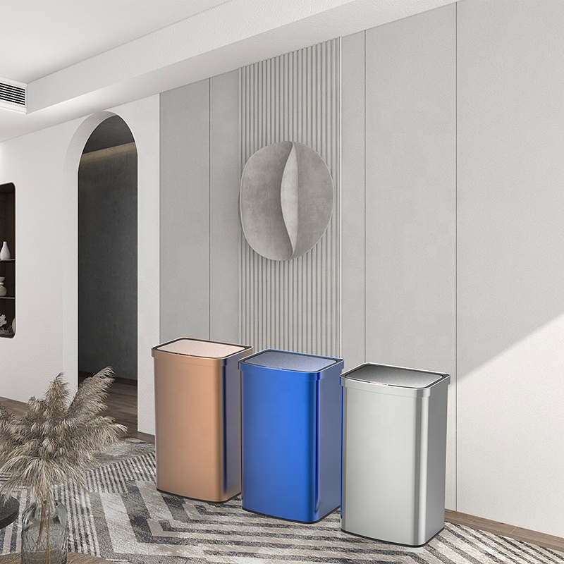 Бытовая прямоугольная металлическая маленькая сетчатая пластиковая мусорная корзина для гостиной