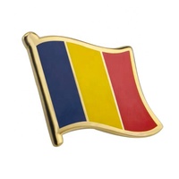 Drapeau national personnalisé en émail dur métallique, fabrication Oneway, vente en gros, avec logo personnalisé, moulage sous pression, placage or antique