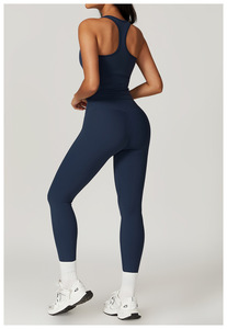 Vente en gros de vêtements de sport pour femmes vêtements de fitness pantalons taille haute leggings et t-shirt de yoga shorts hauts ensembles de yoga et d'entraînement de gymnastique - Product Image 5