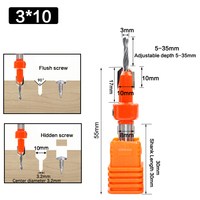 LAVIE 1 pièce fraise à chanfreiner HSS à queue de 8 mm, extracteur de vis, outil de démolition pour le travail du bois, fraise de défonceuse, fraise de fraisage C0833908