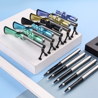 Pulpen Tema Senapan Sniper Grosir; Pulpen Gel Pelajar Kreatif Berwarna-warni dengan Garis Pandu yang Menyala dalam Gelap