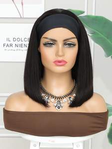 Parrucca per <span class=keywords><strong>capelli</strong></span> con <span class=keywords><strong>capelli</strong></span> umani, colore naturale 100 vergine <span class=keywords><strong>capelli</strong></span> umani con fascia per donne nere - Product Image 2