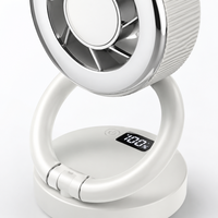 Ventilateur portable mini CG-BF01S, rétractable, rotation à 360°, 3 vitesses, 2000 mAh, rechargeable par Type-C, écran LED
