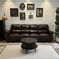 Ensemble de canapés en cuir véritable de style américain vintage, canapé modulaire moderne, meubles pour bureaux, appartements et salons d'hôtel.