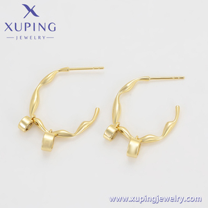 Per <span class=keywords><strong>Xuping</strong></span> gioielli in oro 14K placcato alla moda geometrico semicerchio gancio diamante artificiale orecchini a cerchio da donna X000964497 - Product Image 5
