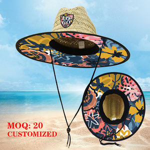 Cappelli di Paglia da Bagnino da Spiaggia all'Ingrosso, Cappelli Estivi da Uomo in Paglia da Bagnino, Cappelli da Pesca Personalizzabili con Logo, Cappello di Paglia da Spiaggia - Product Image 2