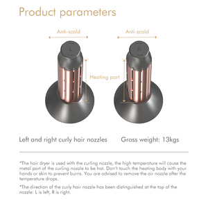 Acessório para Secador de Cabelo com Bico para Cachos, Peças para Secadores de Cabelo com Bicos para Cabelos Cacheados à Esquerda e à Direita, Acessório Magnético para Secador de Cabelo - Product Image 6