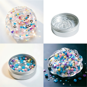 Kit de slime transparent écologique directement de l'usine, non toxique, conforme ASTM CE, jouet sensoriel extensible, kit de bricolage pour enfants, OEM ODM en gros - Product Image 3