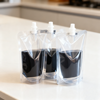 Pochettes souples transparentes avec bec verseur pour liquides, 100ml, 200ml, 500ml, conteneurs de boissons avec dispositifs de sécurité, sacs autoportants pour le stockage de jus