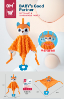 Samtoy Peluche Apaisante pour Nouveau-né, Doudou Animal en Peluche, Couverture Douce, Serviette Réconfortante pour Bébé Lion de Dessin Animé, pour 1 à 24 Mois