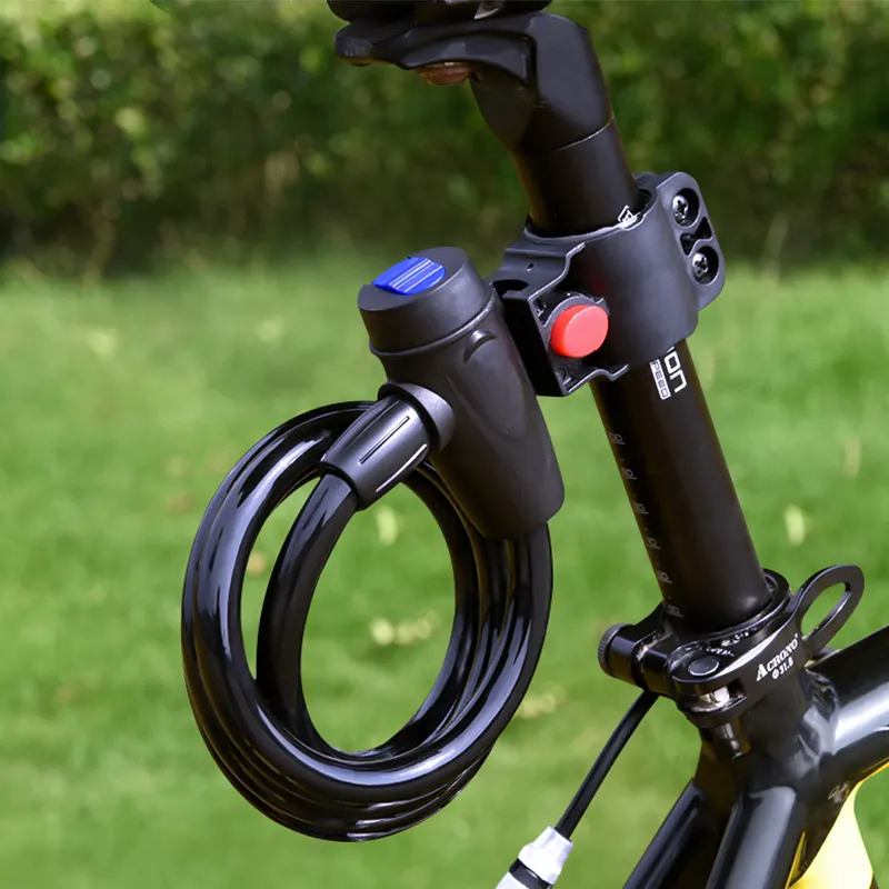 Acero bicicleta castillo alambre robo seguridad flexible negro viaje mini MTB 