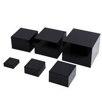 6 pièces de présentoirs classiques en acrylique pour aliments, noirs, pour buffet, traiteur, collection de desserts, utilisation en intérieur