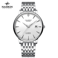 Relojes mecánicos de lujo para hombre con logotipo personalizado OEM, 41 mm, cristal de zafiro, acero inoxidable, reloj de pulsera automático