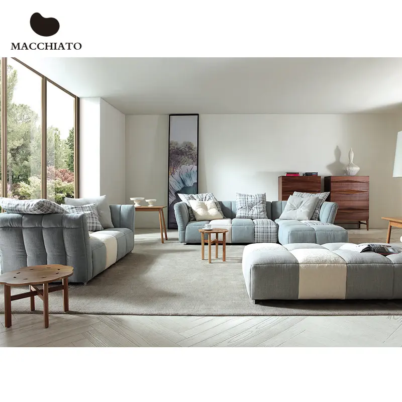 Custom italian high-end modular sectional fabric sofa set modern design velvet living room sofas for hotel lobby furniture