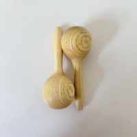 Wholesale Kid Wood Maracas Shaker Hand Rattle Percussion Musical Instrument Educational Toy for Grasp Sight Listen Training Toy