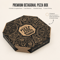 Grandes boîtes à pizza écologiques 40x40, 11 13 20 28 pouces, boîte à pizza en papier ondulé octogonale ronde avec cannelure