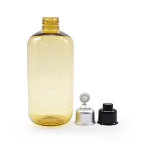 Bottiglie di crema di imballaggio 100ml 200ml 300ml ambra giallo pet bottiglie di shampoo di plastica flip top