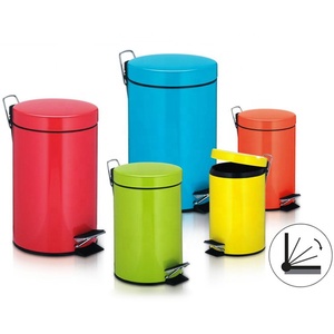 Cestino a Pedale Silenzioso da 6 Litri per Arredamento Casa, Colore <span class=keywords><strong>Giallo</strong></span> Brillante, con Chiusura Ammortizzata - Product Image 3