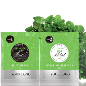 Venta al por mayor Natural Crystal <span class=keywords><strong>Jelly</strong></span> <span class=keywords><strong>Para</strong></span> <span class=keywords><strong>Pedicure</strong></span> Spa Mud 2 Pasos Pedicur Foot Soak 50 + 50G Eliminar el olor del pie <span class=keywords><strong>Jelly</strong></span> <span class=keywords><strong>Pedicure</strong></span> Spa Set - Product Image 1