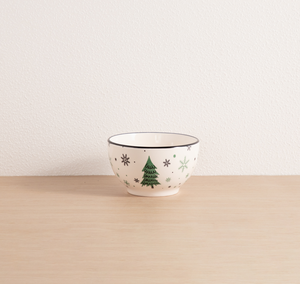 Customizable Christmas Themed Ceramic Dinner <b>Set</b>, Hand-Drawn Tree & Snowflake Porcelain Tableware, Bulk Wholesale - Product Image 6