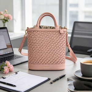 Bolso de Mano Tipo Bandolera Rosa para Mujer, Mini Bolso de Playa con Forro Interior Extraíble - Product Image 2