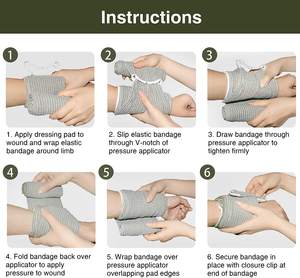 BLUENJOY ผลิตภัณฑ์ใหม่ ผ้าพันแผลฉุกเฉิน <span class=keywords><strong>4</strong></span> นิ้ว สำหรับปฐมพยาบาล บาดแผล  ผ้าพันแผลยืดหยุ่น  แบบยุทธวิธีอิสราเอล - Product Image 5