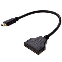 Cable Divisor de Video HDTV 1080P HD 1 Entrada 2 Salidas, Adaptador Convertidor Macho a Doble Hembra para TV, PC, Monitor, Proyector