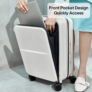 Equipaje con bolsillo frontal, maletas rígidas para PC de 20 "con ruedas giratorias y bloqueo TSA, equipaje rodante para viajes y viajes cortos (Gr - Product Image 5