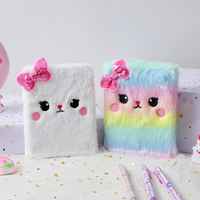 Carnet à spirales en peluche de dessin animé, nouveau pour l'automne et l'hiver, broderie mignonne pour fille, cadeau pour étudiant, journal intime
